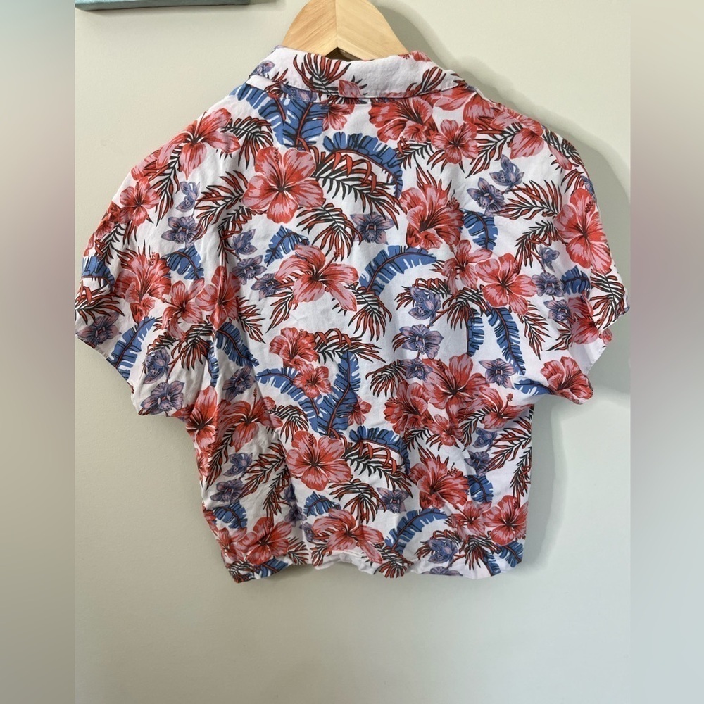 Aritzia Wilfred Free Crop Button Down Shirt Size XXS Floral - Picture 2 of 8